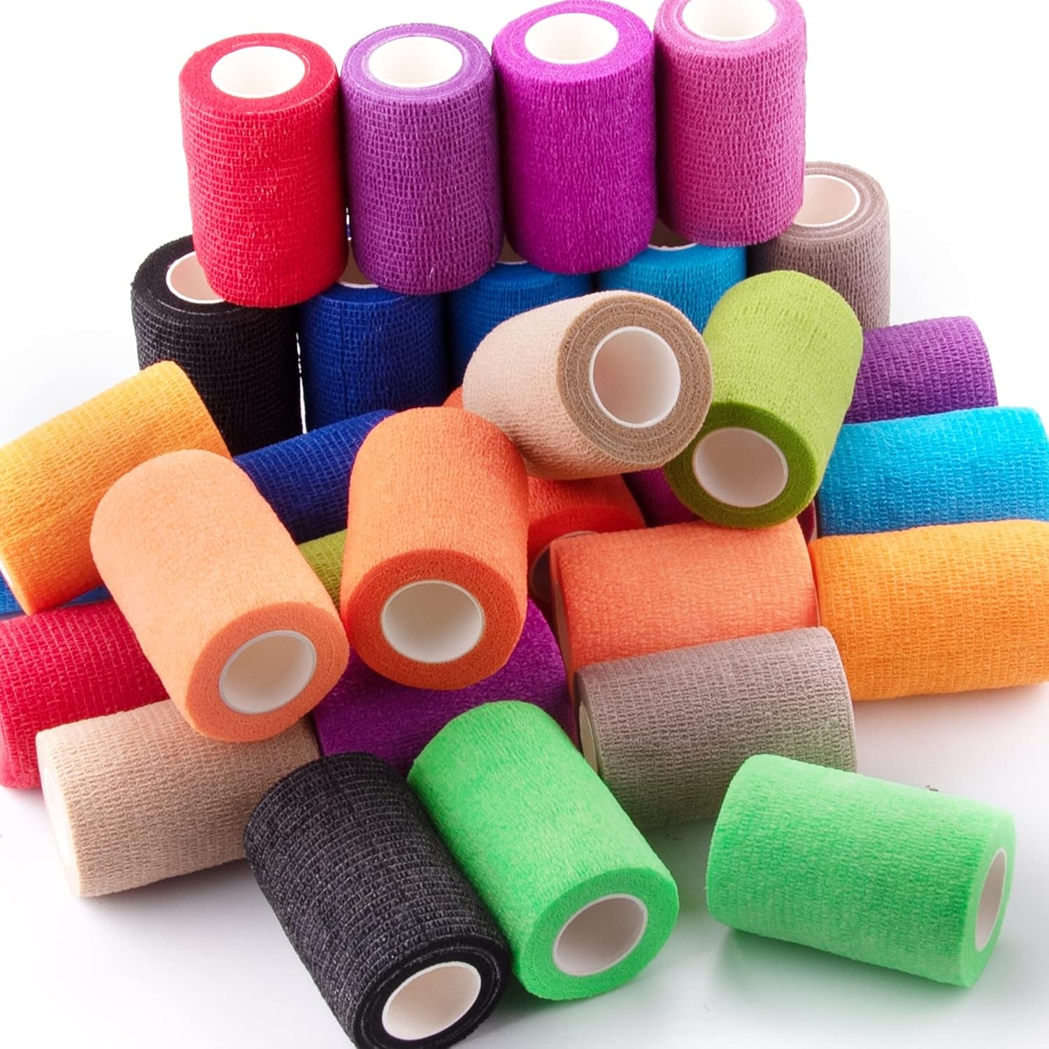 30 Rolls Self Adherent Wrap 3 Inch Self Adhesive Bandages Wrap Tape Stretch Bandage Self Stick Bandage Wraps for Wrist Ankle Swelling Sprains(15 Colors)