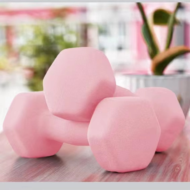 Wholesale 1Kg 2Kg Lbs Sports Dumbbells Women Colorful Hex Hand Weight Dumbbells Set Frosted Dip Small Dumbbells